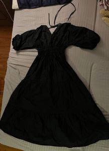 Gothic Witch Shirred Puff Dress