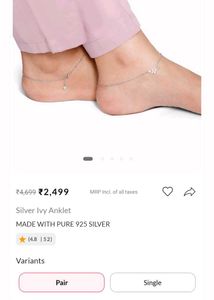giva 925 silver anklet