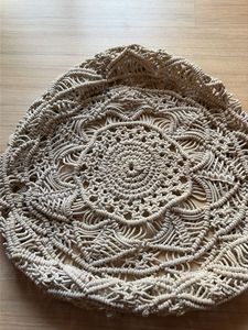Boho Macrame cushion or stool cover