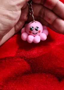 handmade Cute Pink Octopus Keychain