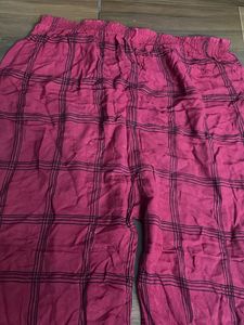 Maroon Plaid Palazzo Pants