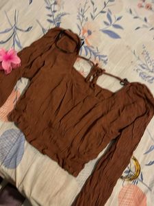 Boho Off-Shoulder Crinkle Top