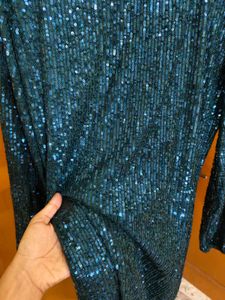 KAZO- Colourshifting Blue Sequin Dress