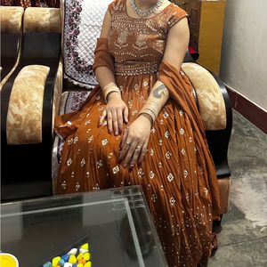 Brown Peach Color Lehenga