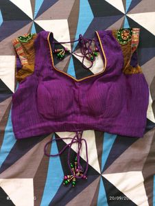 Beautiful Purple Saree with Blouse