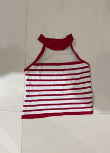 Red &amp; White Striped Tank Top