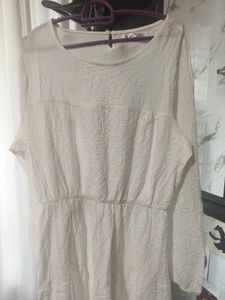 White Textured Midi Dress