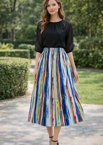 S, M, L & XL size Bohemian Striped Skirt
