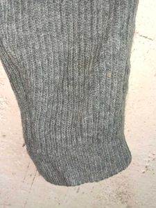 Grey Belted Cardigan Sweater Long