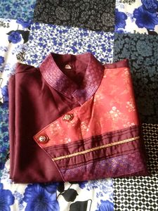 Brown Kurta Pajama Set For Traditional Occassions.