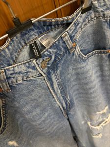 H&amp;M Distressed Wide Leg Jeans