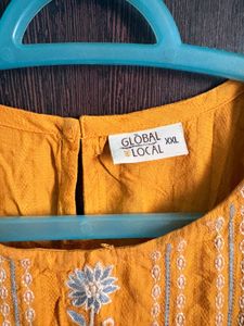 Yellow Embroidered Tunic Kurta