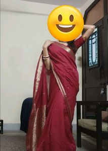 Elegant Maroon Saree ❤️
