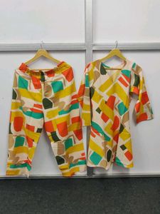 Colorful Abstract Print Kurta Set