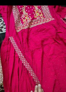 Vibrant Pink Embroidered Kurta Set