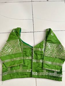 Elegant Green Embroidered Blouse