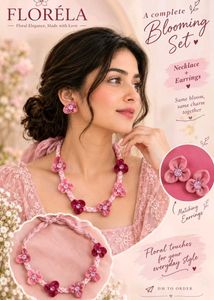 Floral Blooming Necklace & Earrings Set