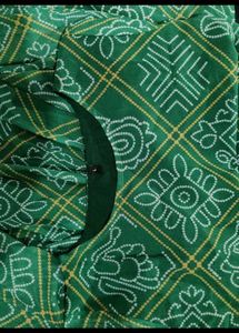 green bandhani gown