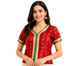 Beautiful Red Choli Blouse Crop Top