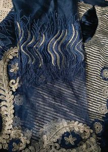 Beautiful Blue Pakistani Suit Set | Resham Embroid