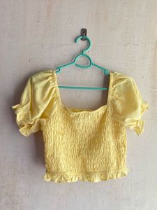 yellow crop top