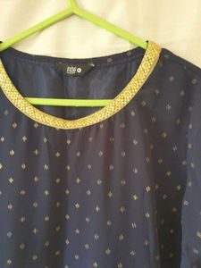Navy Blue Sharara Set