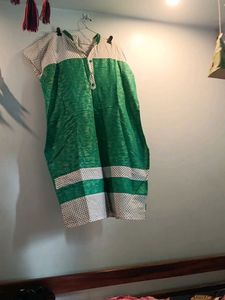 Vibrant Green & White Polka Dot Dress