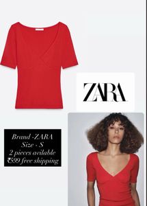 Zara Red Fitted Top