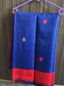Elegant Royal Blue Saree with blouse piece new one