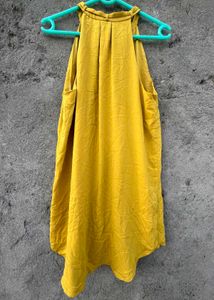 Mustard Yellow Halter Neck Dress