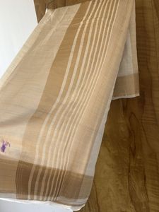 Elegant Cream Saree with Gold Border