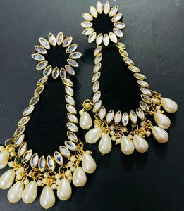 Fancy Party Wear Havey Long Size Earrings