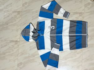 Two Striped Zip-Up Hoodie