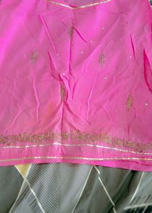 Beautiful Pink Kurti +kanchali + odhna set