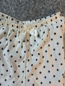 White Polka Dot Wide Leg Pants