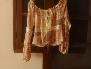 Bohemian Print Tie-Front Blouse