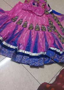Vibrant Pink &amp; Blue Lehenga