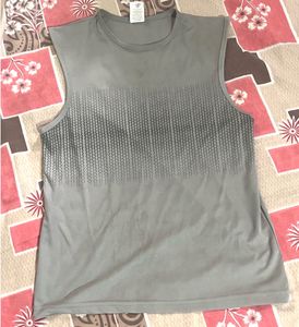 Men's Grey Sleeveless Graphic T-Shirt