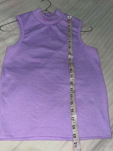 Lilac Mock Neck Sleeveless Top