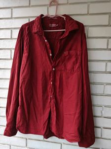Men's Maroon Casual Shirt