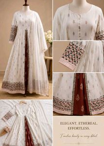 Elegant White Ethnic Gown
