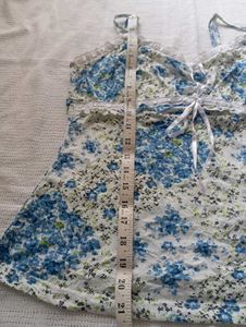 Floral Cami Top with Lace Trim