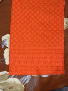 Orange cotton chikan kari Embroidered Palazzos