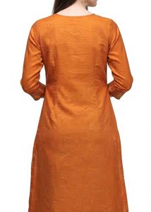 🧡⚜️Orange Kurta with Golden Border