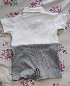 Adorable Baby Boy Romper with Vest &amp; Bowtie