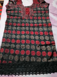 Elegant Polka Dot Kurta Set
