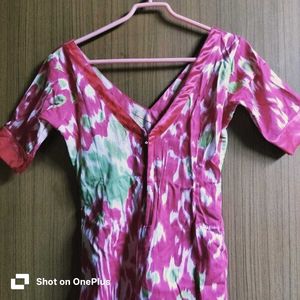 Designer Pink Printed Kurta