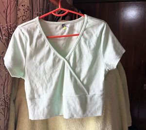 Mint Green Wrap Crop Top