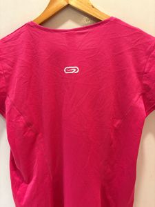 Pink V-Neck Athletic T-Shirt