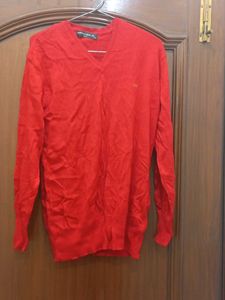Red V-Neck Sweater